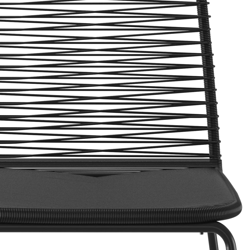 vidaXL Patio Chairs Outdoor Patio Dining Chair with Backrest Poly Rattan Black-14