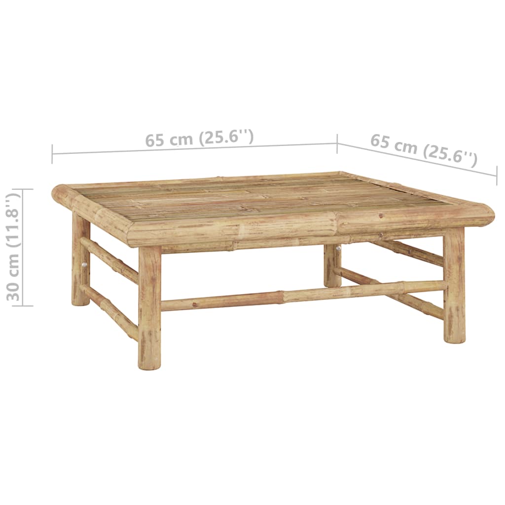 vidaXL 2 Piece Patio Lounge Set with Dark Gray Cushions Bamboo-6