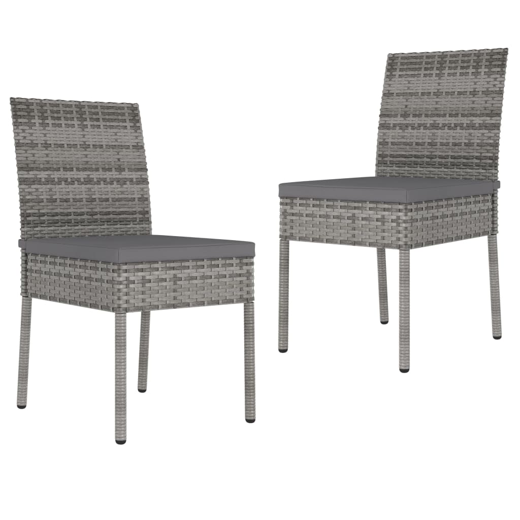 vidaXL Patio Dining Chairs 2 pcs Poly Rattan Black-19
