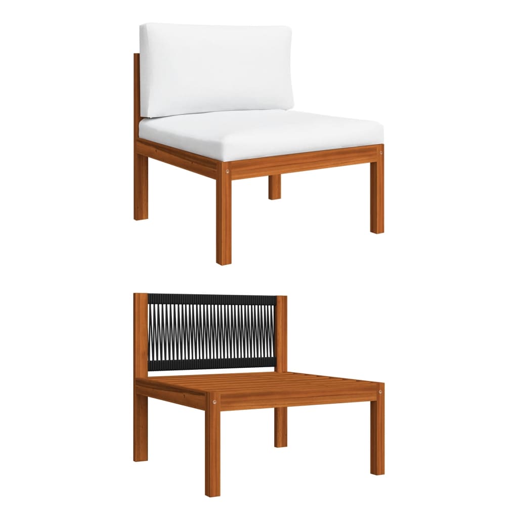 vidaXL 2 Piece Patio Lounge Set with Cushions Solid Acacia Wood-3