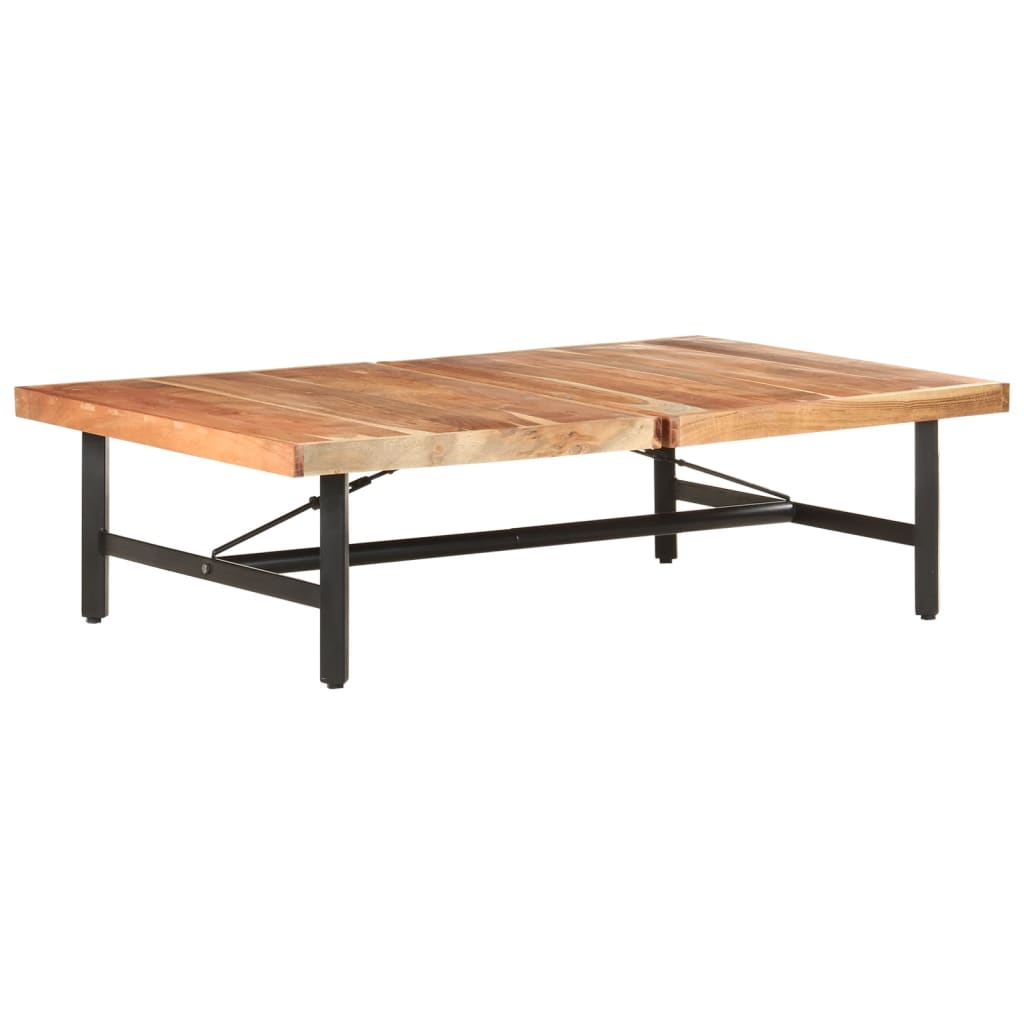 vidaXL Coffee Table 55.9"x35.4"x16.5" Solid Acacia Wood-5