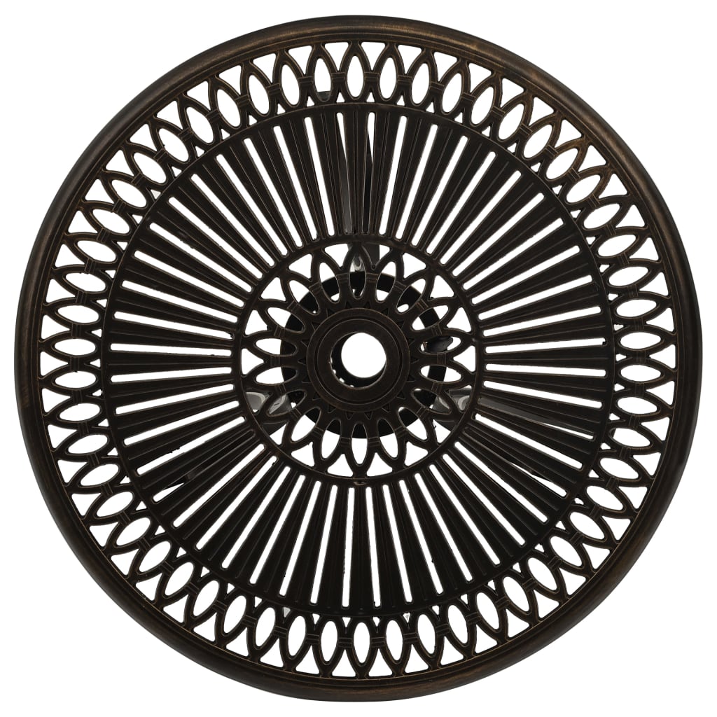 vidaXL Outdoor Dining Table Garden Patio Table with Glass Top Cast Aluminum-5