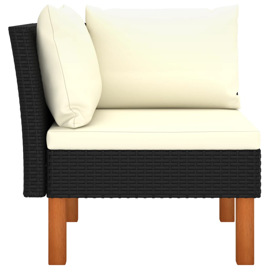 vidaXL Corner Sofa Poly Rattan and Solid Eucalyptus Wood-1