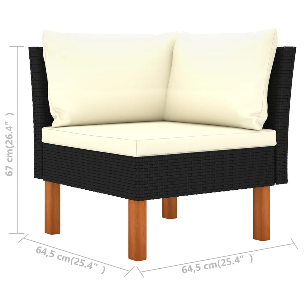vidaXL Corner Sofa Poly Rattan and Solid Eucalyptus Wood-4