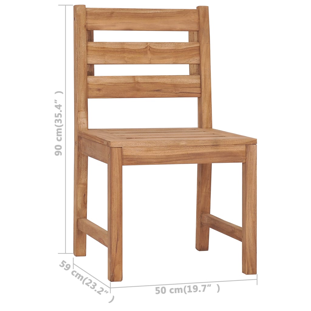 vidaXL Patio Chairs 2 pcs Solid Teak Wood-6