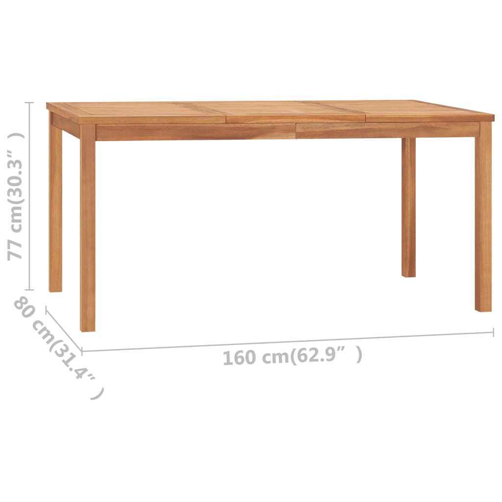 vidaXL Outdoor Dining Table Patio Table Garden Porch Furniture Solid Teak Wood-55