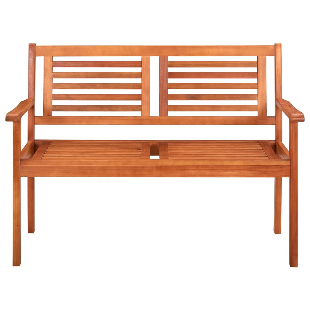 vidaXL Outdoor Patio Bench Loveseat Chair with Armrest Solid Wood Eucalyptus-2