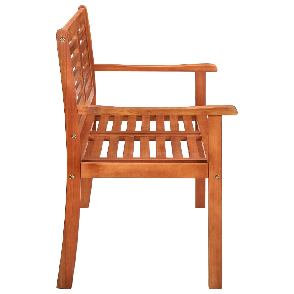 vidaXL Outdoor Patio Bench Loveseat Chair with Armrest Solid Wood Eucalyptus-4