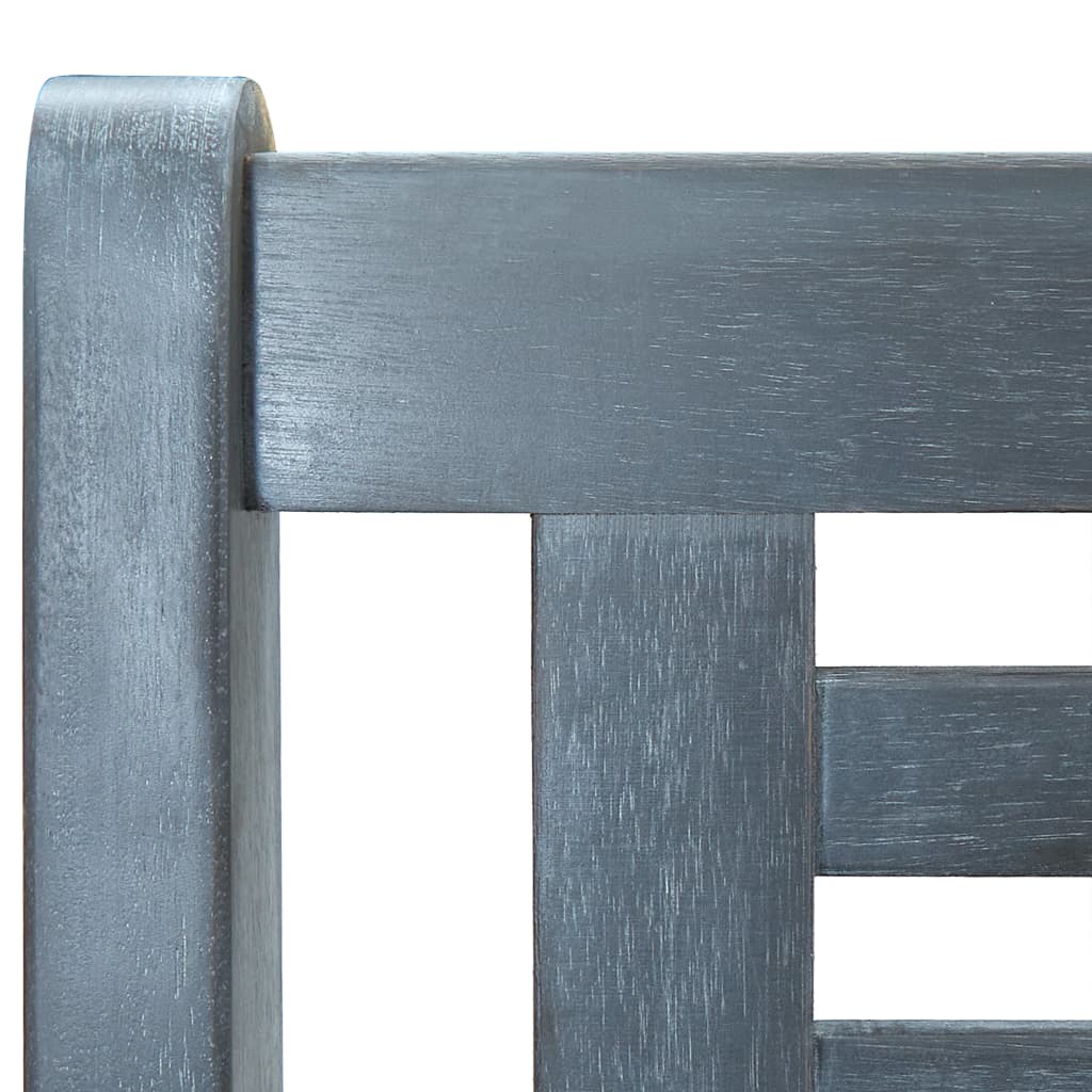 vidaXL Outdoor Patio Bench Loveseat with Armrest Gray Solid Wood Eucalyptus-0