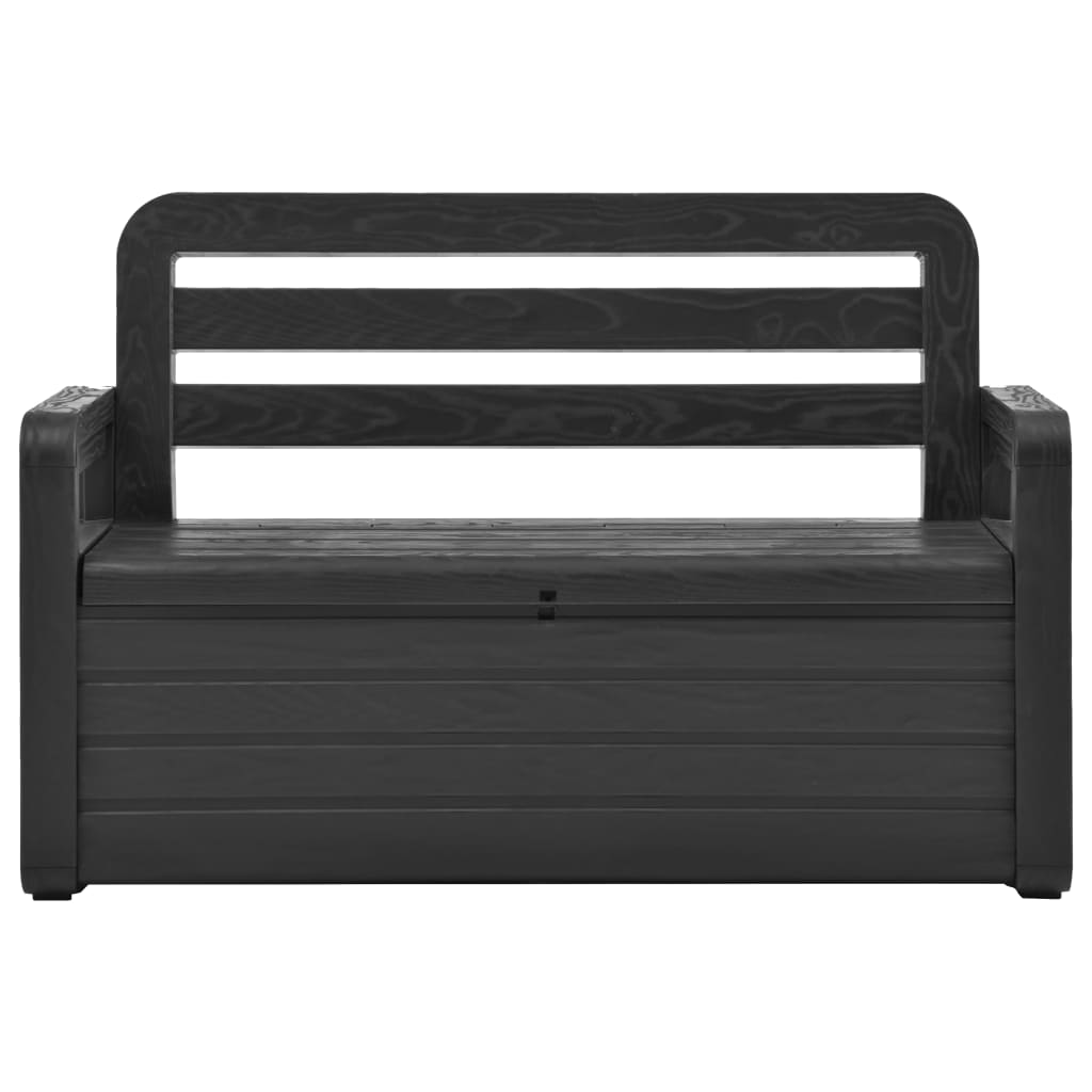 vidaXL Outdoor Storage Bench Deck Box Seating for Patio Furniture Plastic-4