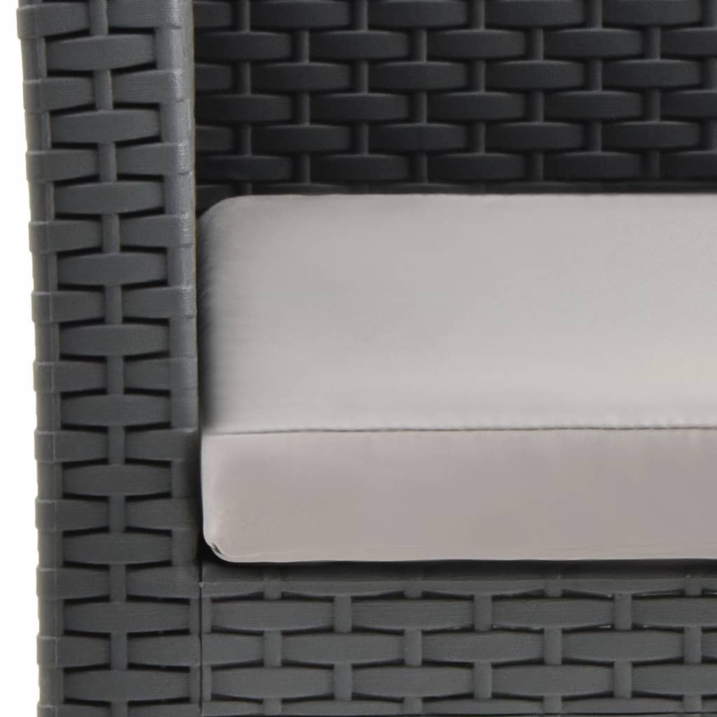 vidaXL Patio Chair with Cushion PP Rattan Anthracite-4