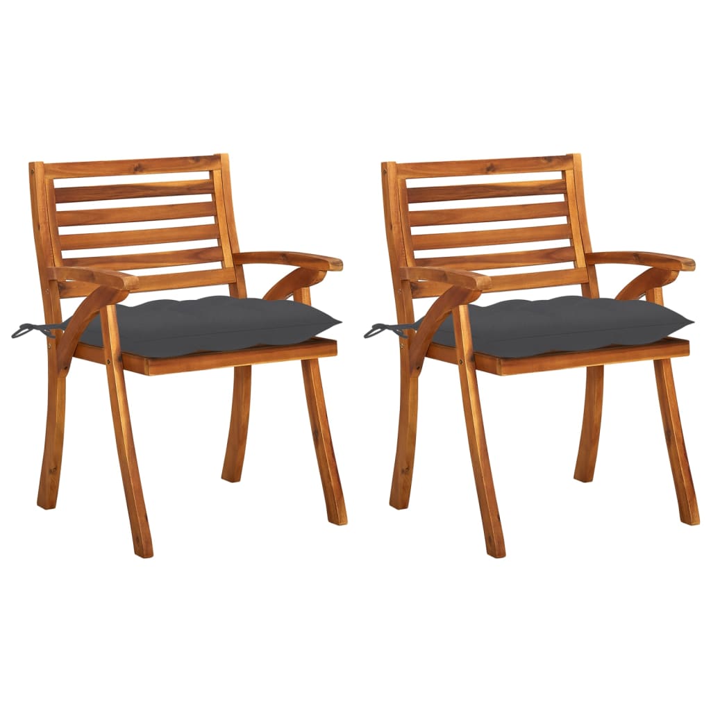 vidaXL Patio Dining Chairs Outdoor Chair for Deck Garden Solid Wood Acacia-0