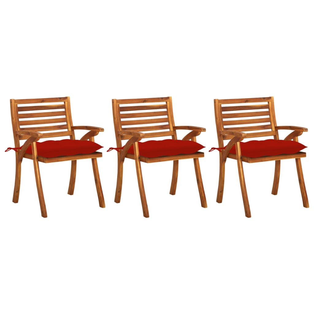 vidaXL Patio Dining Chairs Outdoor Chair for Deck Garden Solid Wood Acacia-86