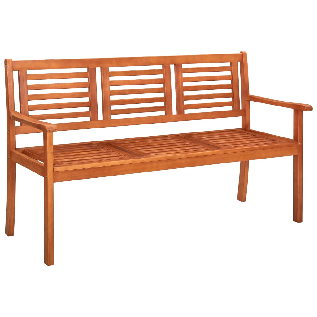 vidaXL Outdoor Patio Bench Loveseat Chair with Cushion Solid Wood Eucalyptus-4