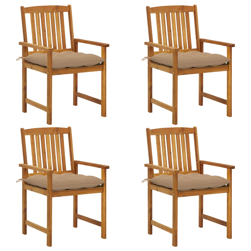 vidaXL Patio Chairs Outdoor Patio Dining Chair with Cushions Solid Wood Acacia-6