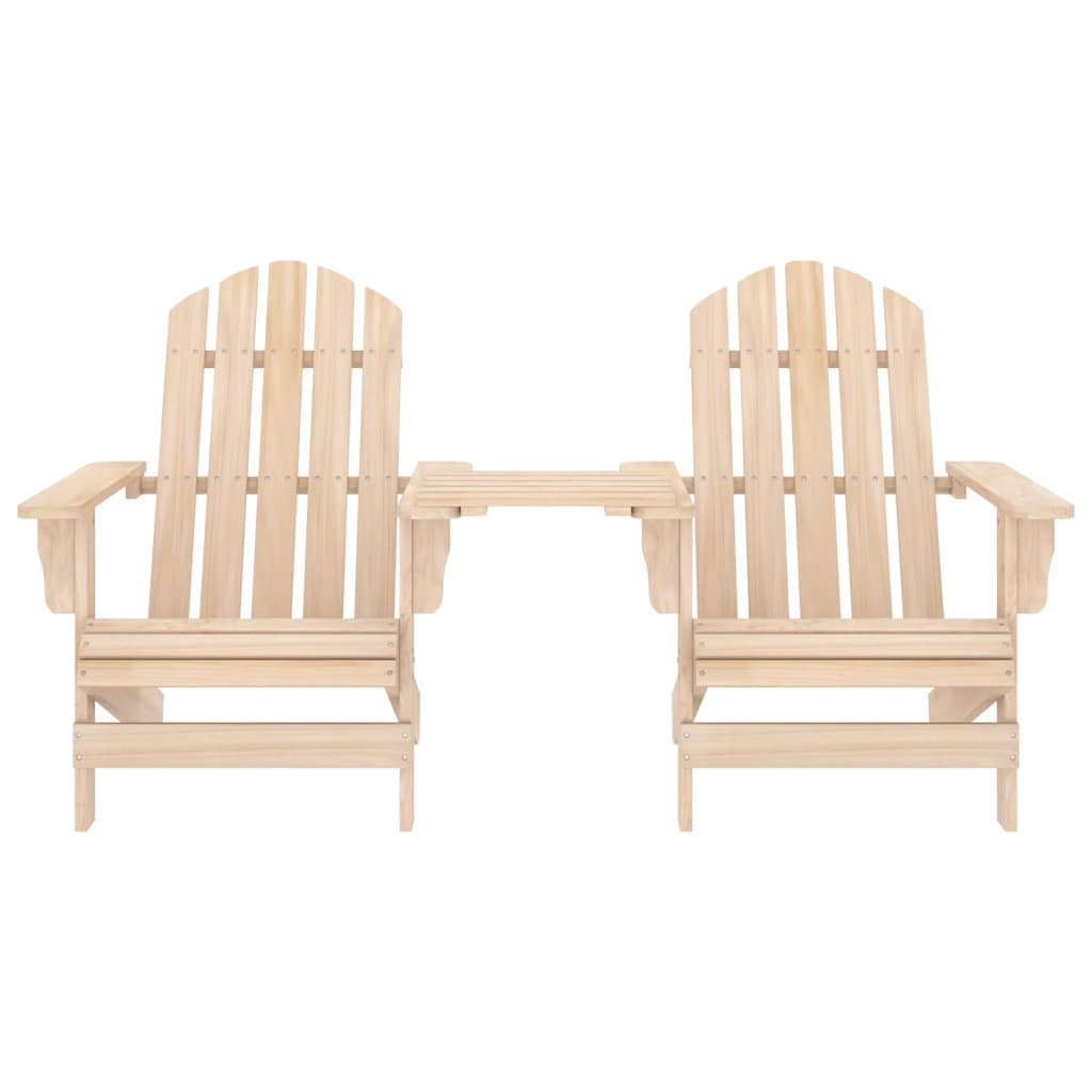 vidaXL Adirondack Chairs Patio Adirondack Chair with Tea Table Solid Wood Fir-17