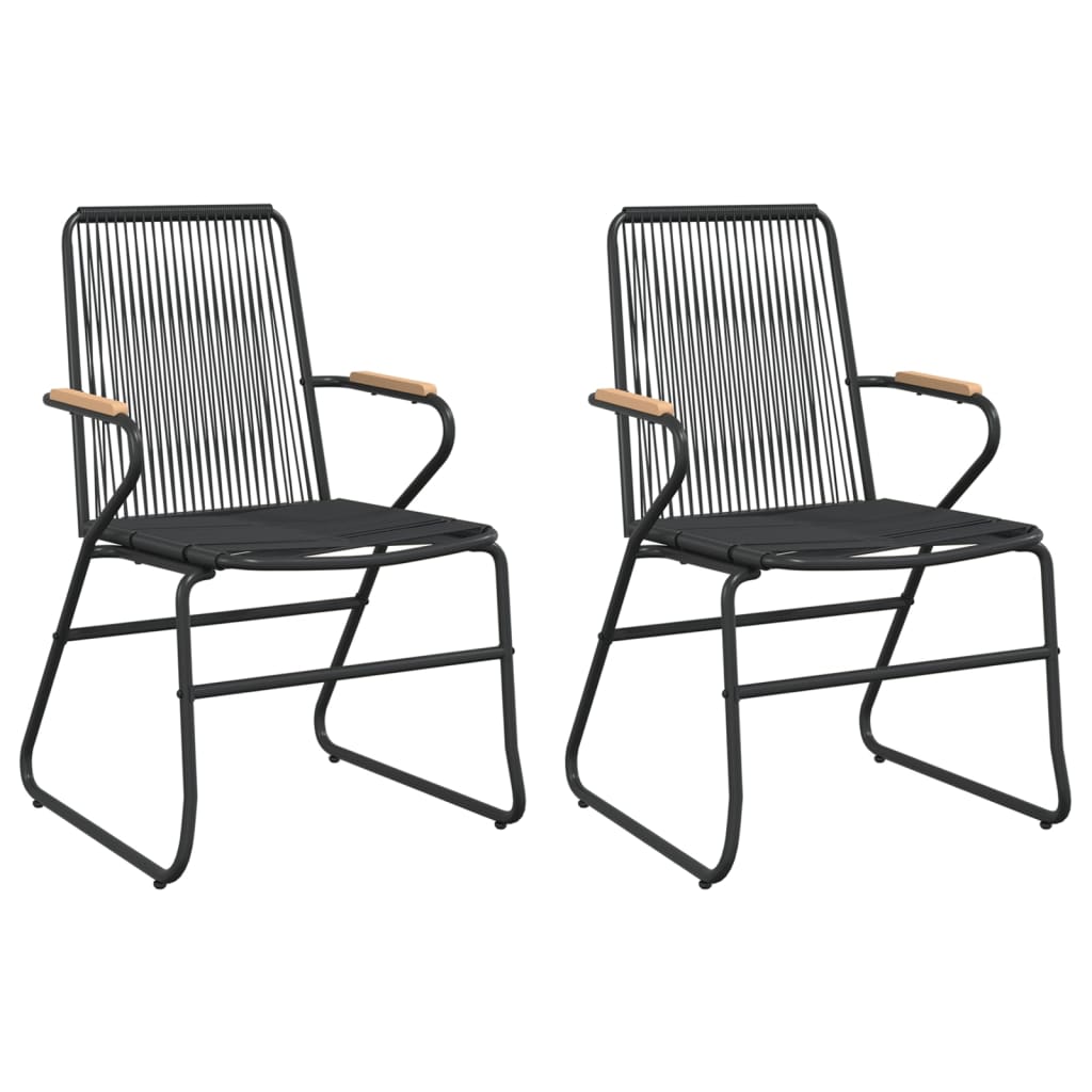vidaXL 3 Piece Patio Dining Set Black PVC Rattan-12
