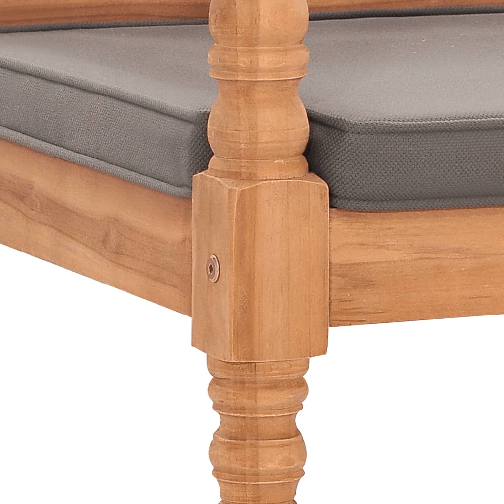 vidaXL Batavia Bench Wooden Garden Bench Patio Loveseat for Outdoor Porch Teak-4