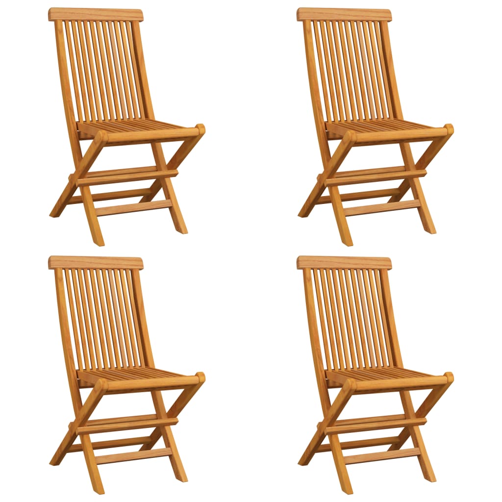 vidaXL Patio Chairs Outdoor Bistro Folding Chair with Cushions Solid Wood Teak-46