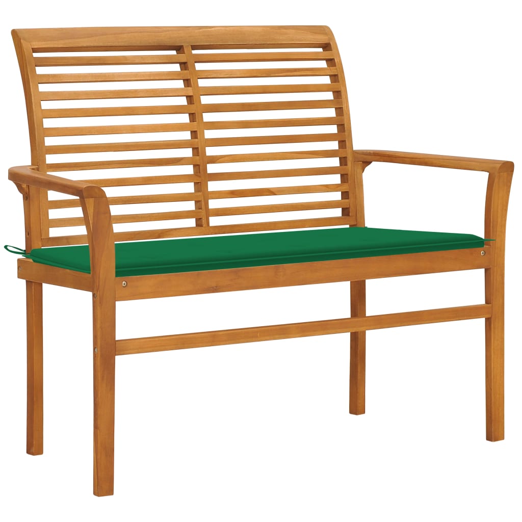 vidaXL Outdoor Patio Bench Garden Bench with Cushion for Porch Solid Wood Teak-6