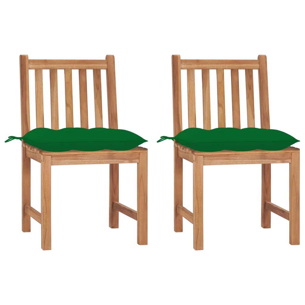 vidaXL 1/2/4/6/8x Solid Wood Teak Patio Chairs with Cushions Multi Colors-6