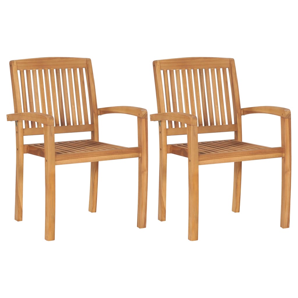 vidaXL 2/4/6/8x Solid Wood Teak Patio Chairs with Cushions Seat Multi Colors-41