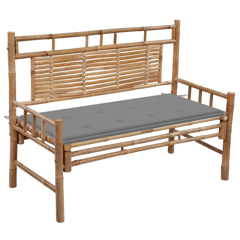 vidaXL Garden Bench with Multi Color Cushion Bamboo Outdoor Lounge Seating-18