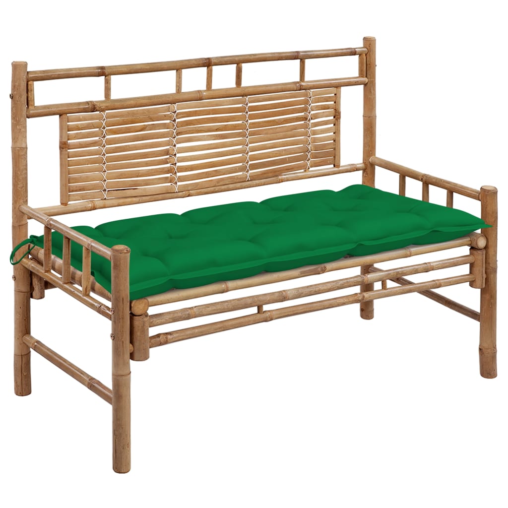 vidaXL Garden Bench with Multi Color Cushion Bamboo Outdoor Lounge Seating-10