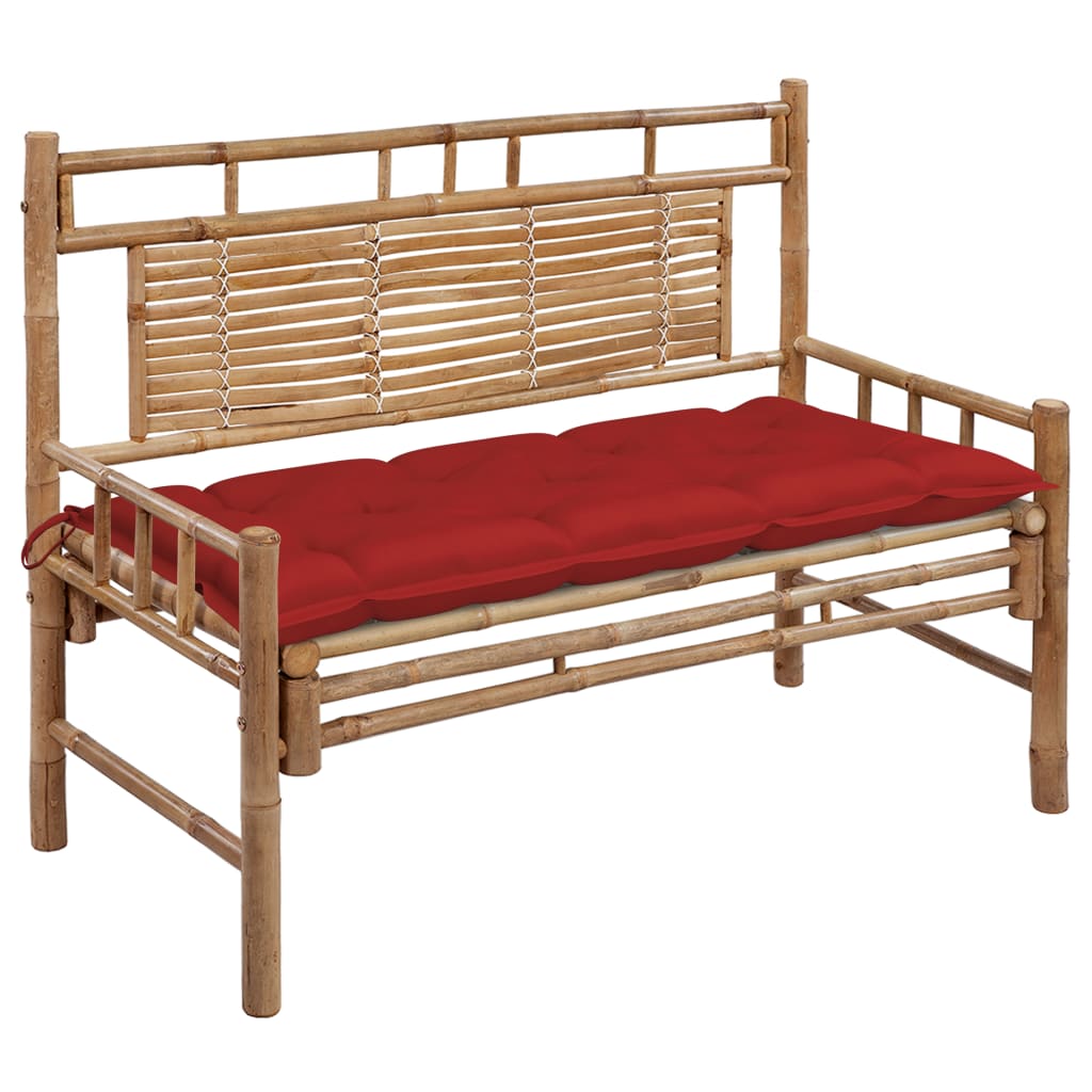 vidaXL Garden Bench with Multi Color Cushion Bamboo Outdoor Lounge Seating-16