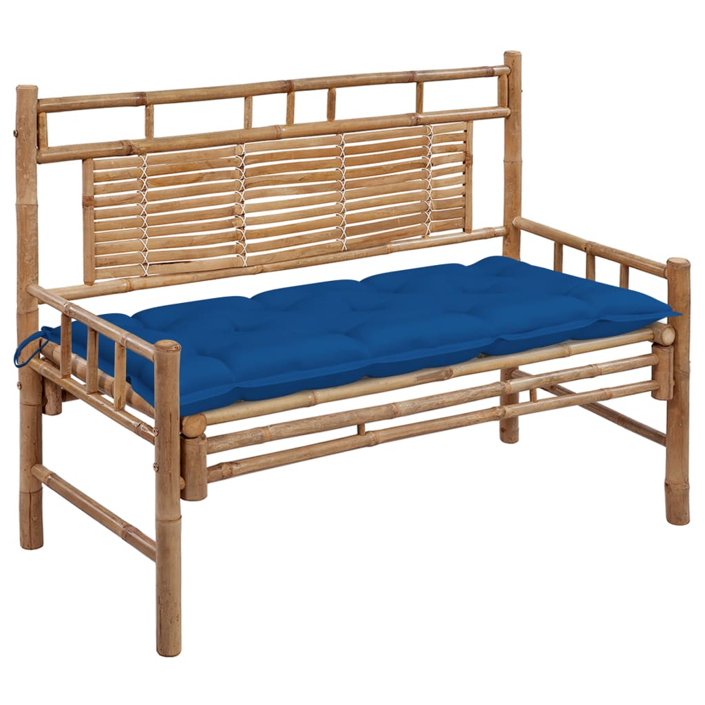 vidaXL Garden Bench with Multi Color Cushion Bamboo Outdoor Lounge Seating-15