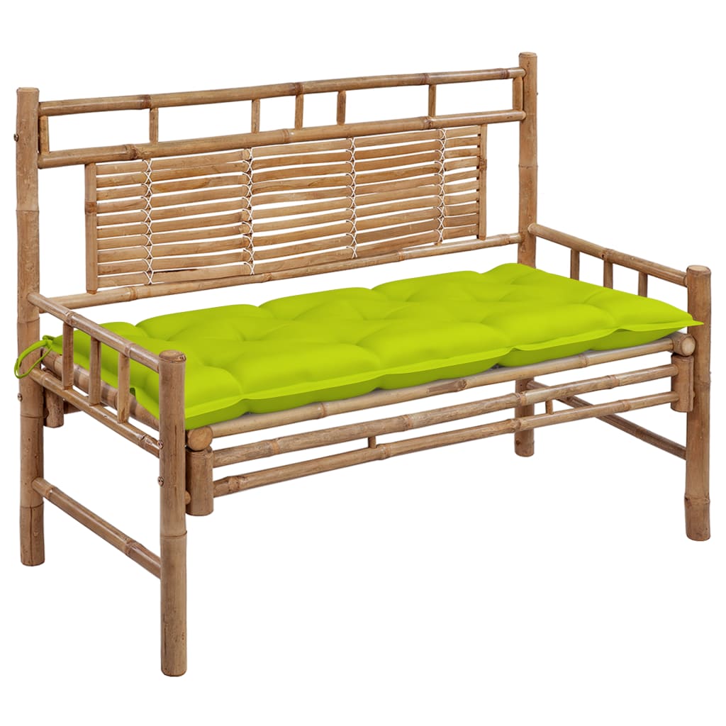 vidaXL Garden Bench with Multi Color Cushion Bamboo Outdoor Lounge Seating-9