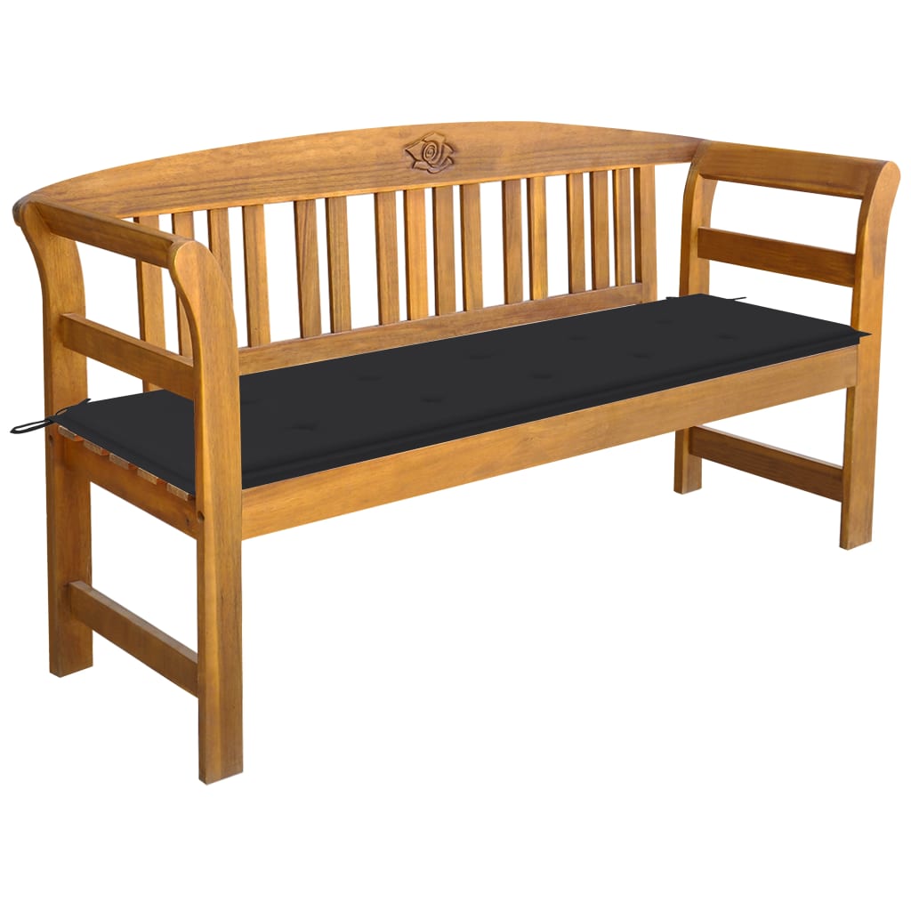 vidaXL Outdoor Patio Bench Garden Park Bench with Cushion Solid Wood Acacia-39