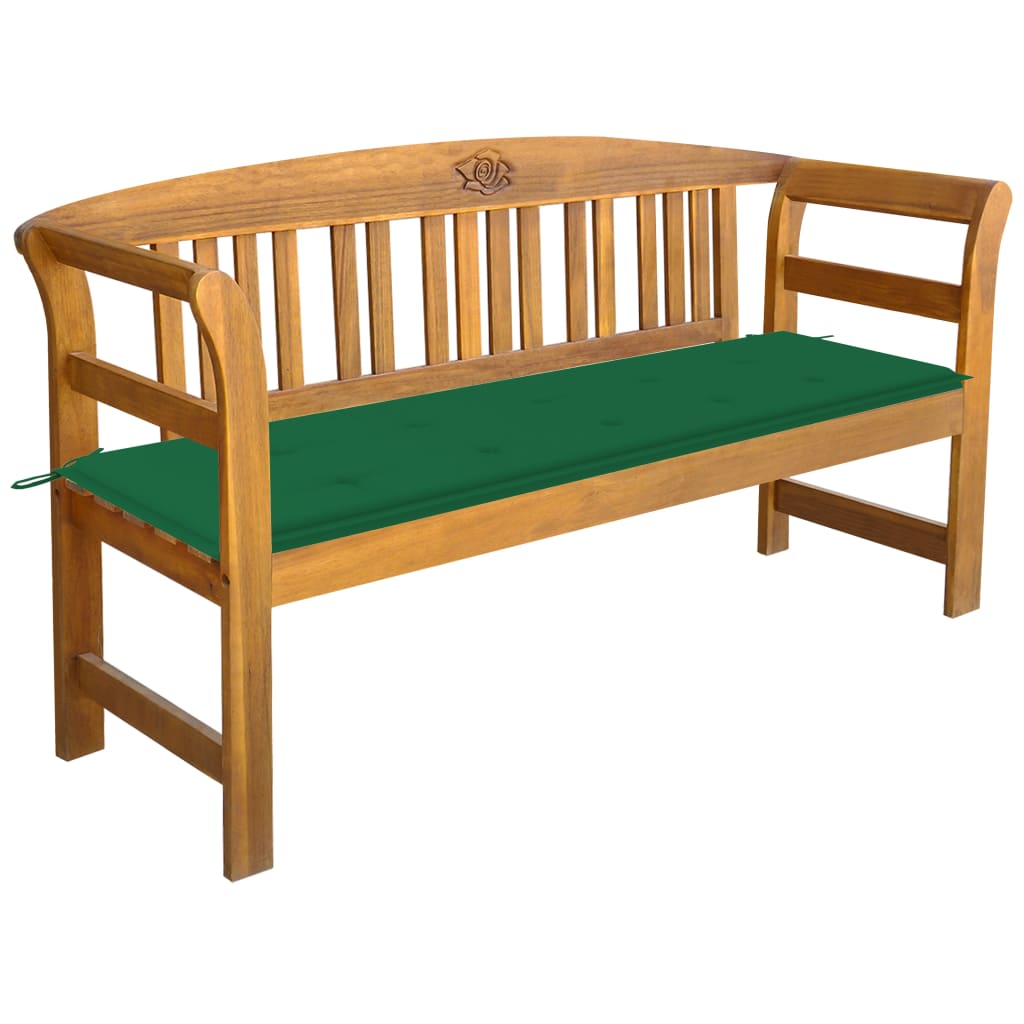 vidaXL Outdoor Patio Bench Garden Park Bench with Cushion Solid Wood Acacia-74