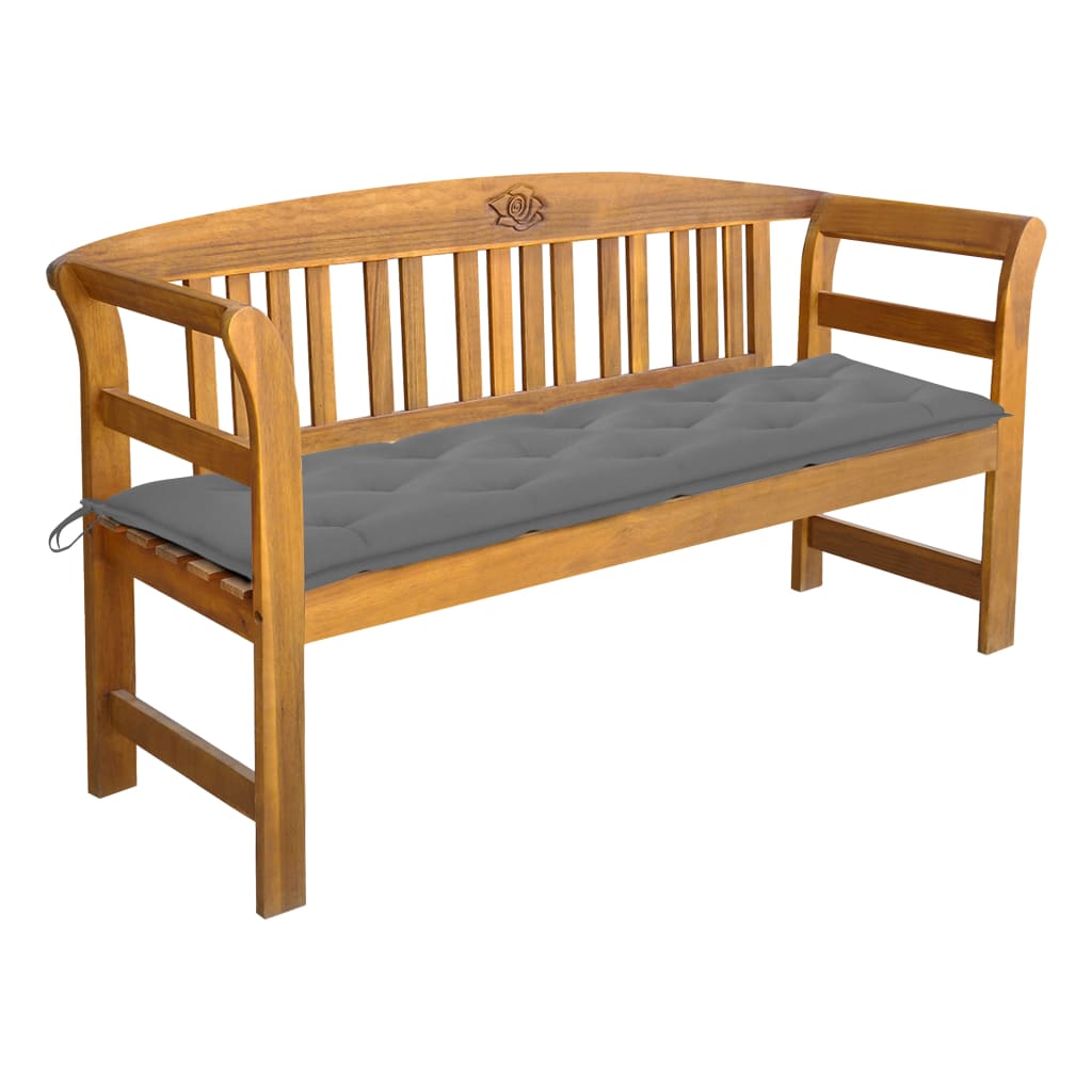 vidaXL Outdoor Patio Bench Garden Park Bench with Cushion Solid Wood Acacia-34