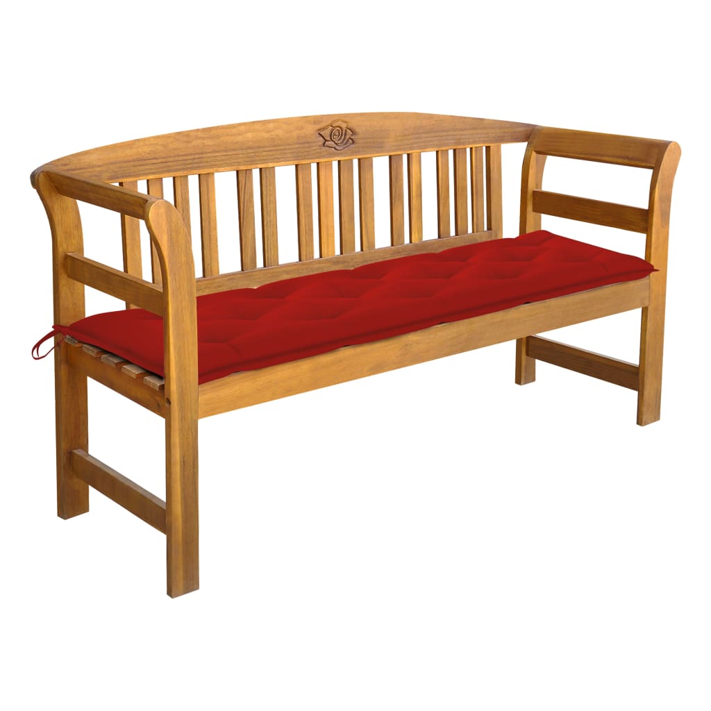 vidaXL Outdoor Patio Bench Garden Park Bench with Cushion Solid Wood Acacia-22