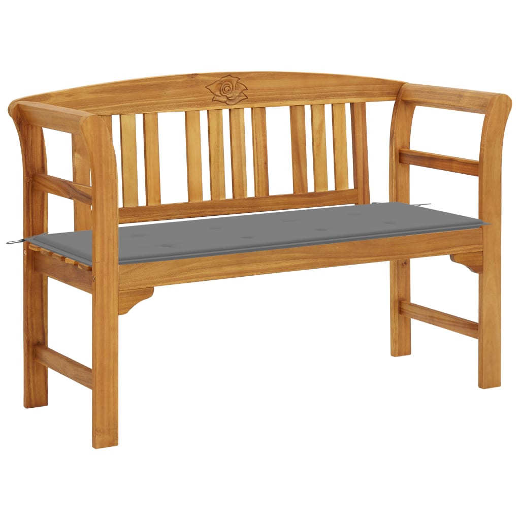 vidaXL Outdoor Patio Bench Garden Park Bench with Cushion Solid Wood Acacia-13