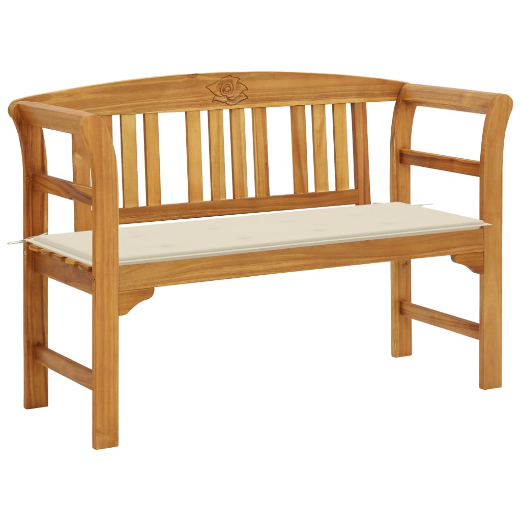 vidaXL Outdoor Patio Bench Garden Park Bench with Cushion Solid Wood Acacia-31