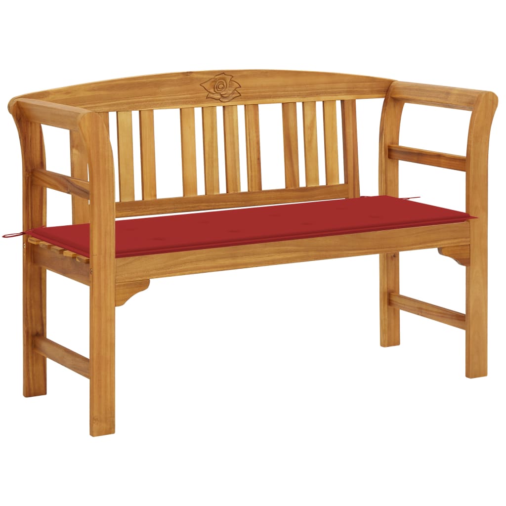 vidaXL Outdoor Patio Bench Garden Park Bench with Cushion Solid Wood Acacia-12