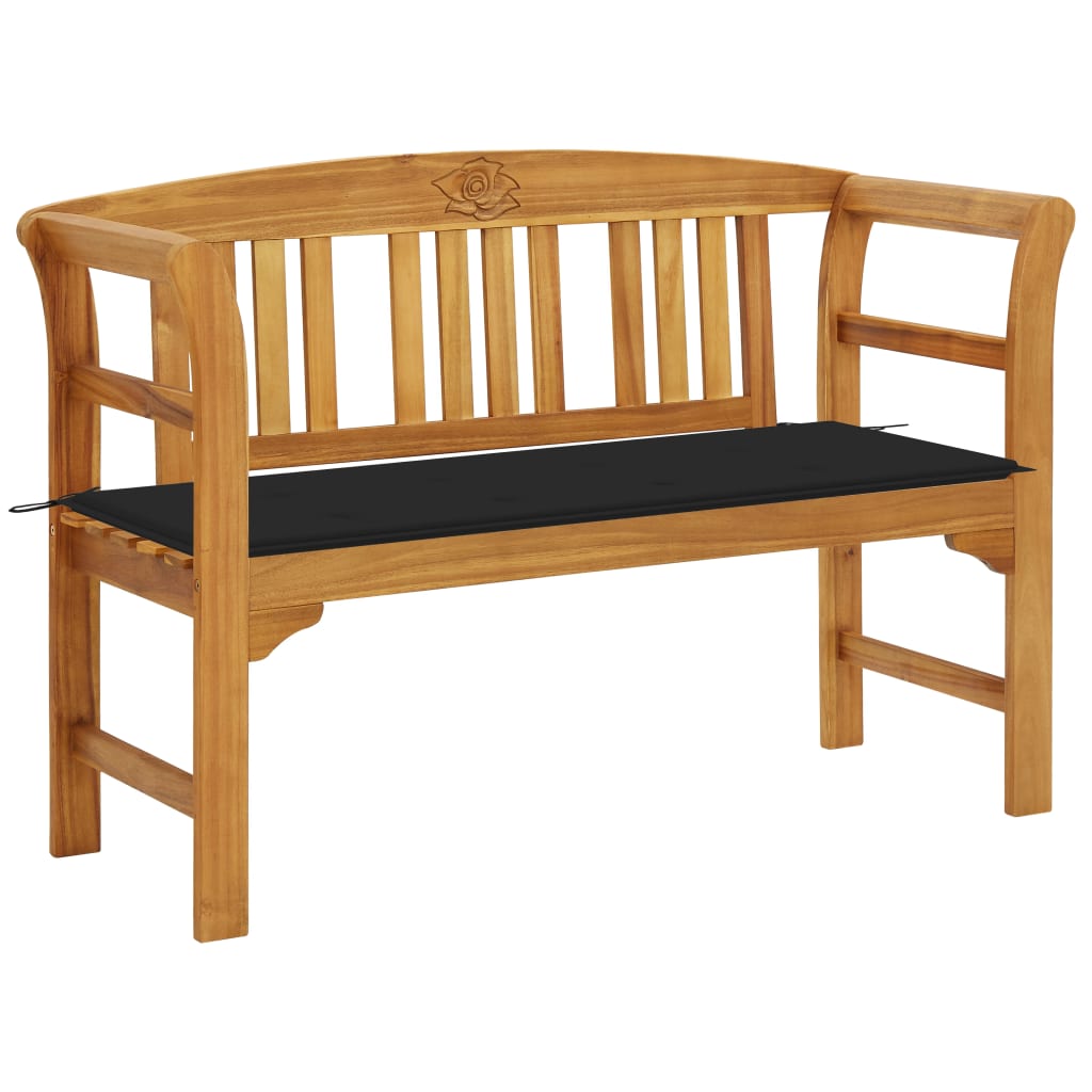 vidaXL Outdoor Patio Bench Garden Park Bench with Cushion Solid Wood Acacia-58