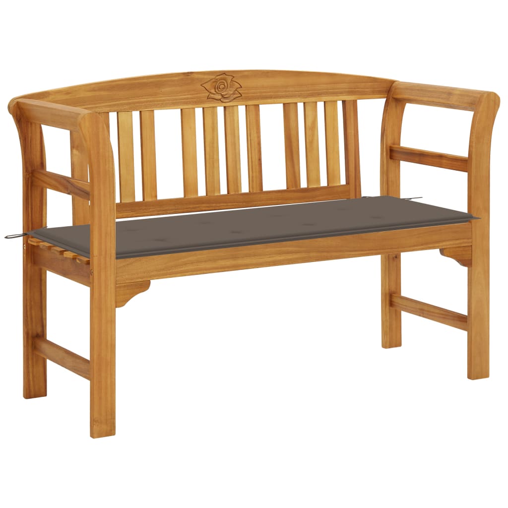vidaXL Outdoor Patio Bench Garden Park Bench with Cushion Solid Wood Acacia-22