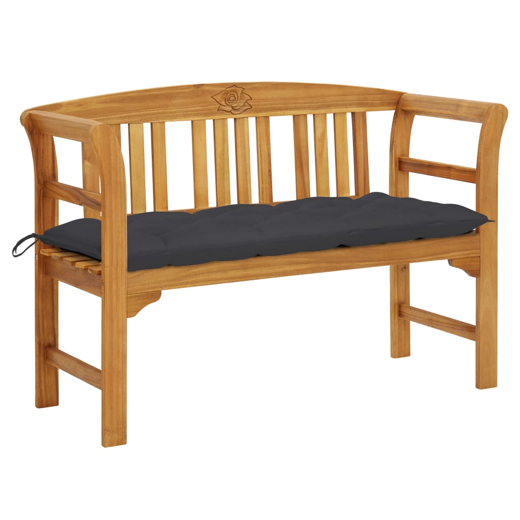 vidaXL Outdoor Patio Bench Garden Park Bench with Cushion Solid Wood Acacia-57