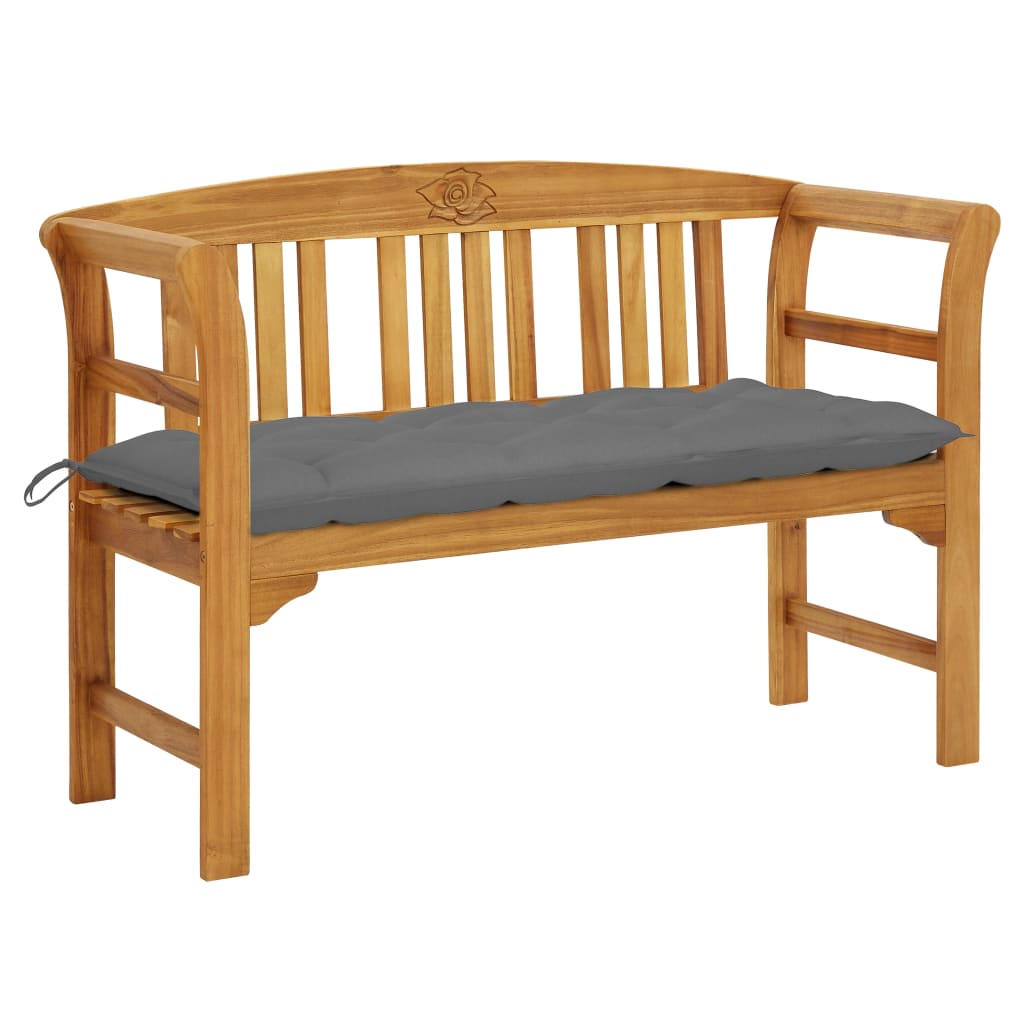 vidaXL Outdoor Patio Bench Garden Park Bench with Cushion Solid Wood Acacia-33