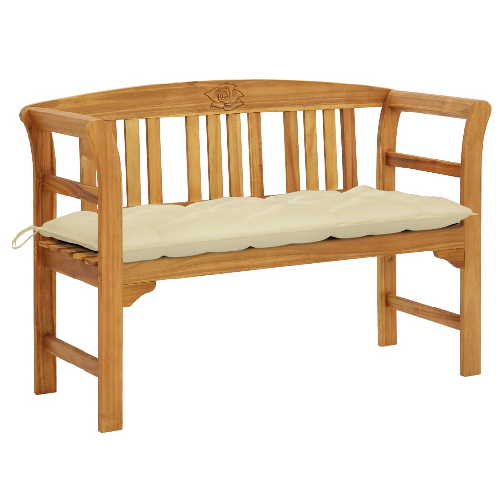 vidaXL Outdoor Patio Bench Garden Park Bench with Cushion Solid Wood Acacia-21