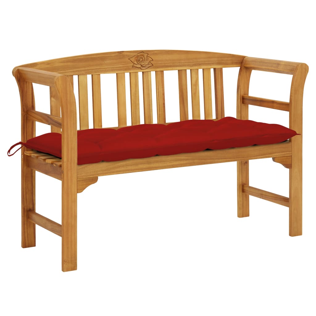 vidaXL Outdoor Patio Bench Garden Park Bench with Cushion Solid Wood Acacia-4