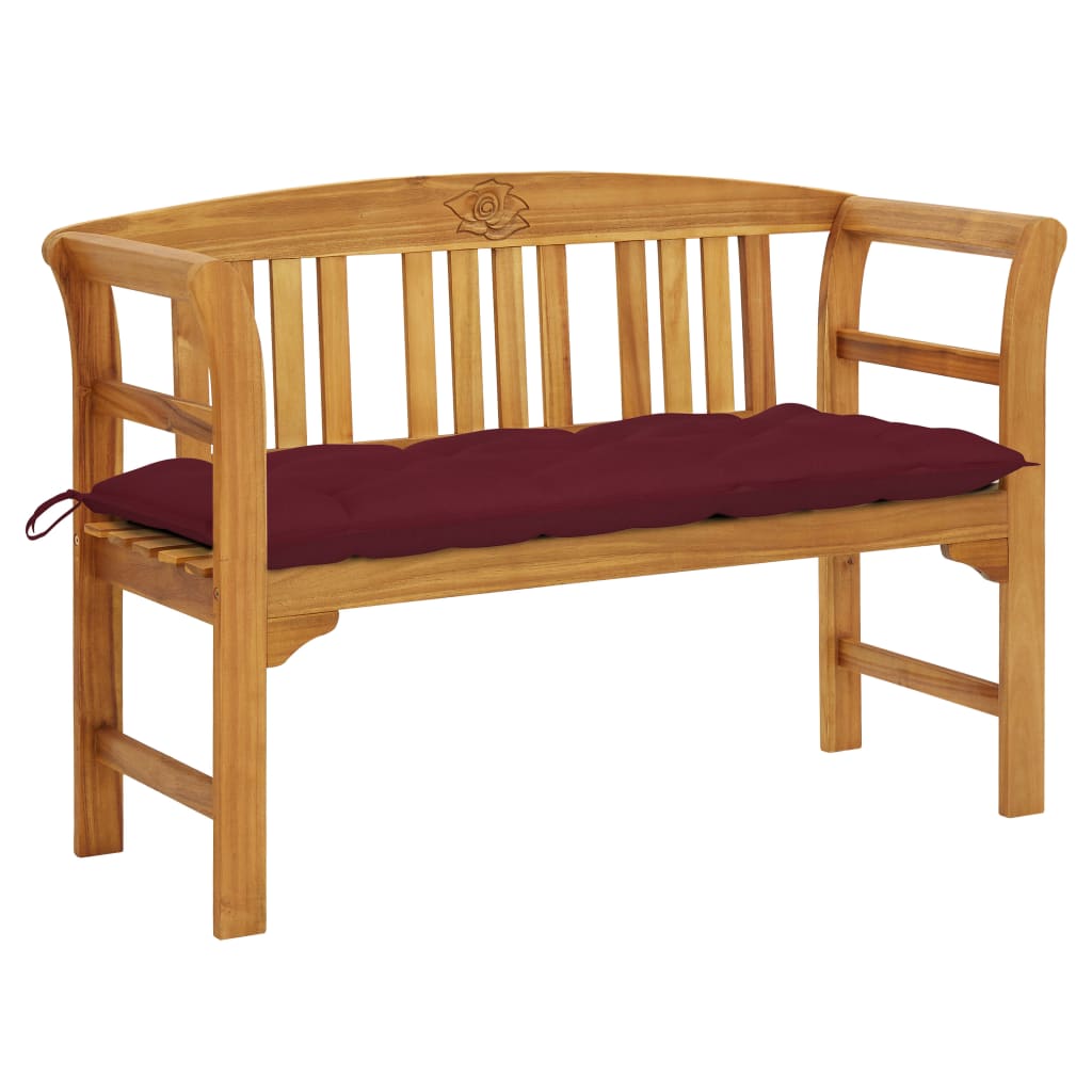 vidaXL Outdoor Patio Bench Garden Park Bench with Cushion Solid Wood Acacia-32