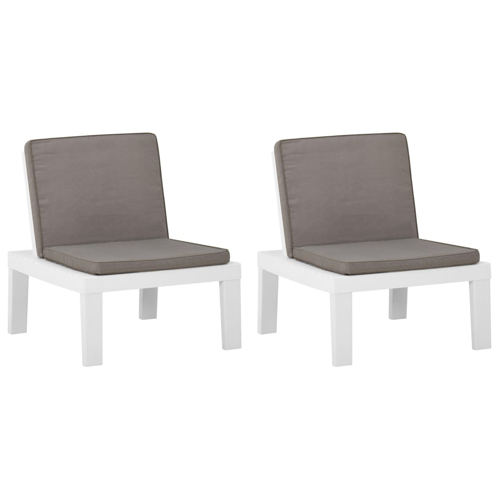 vidaXL Patio Lounge Chair Outdoor Seating Lawn Chair with Cushion Plastic-3