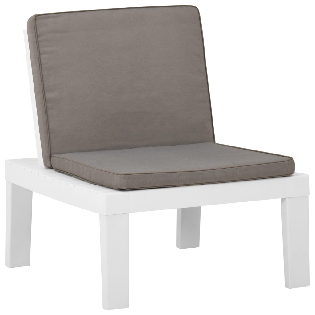 vidaXL Patio Lounge Chair Outdoor Seating Lawn Chair with Cushion Plastic-7