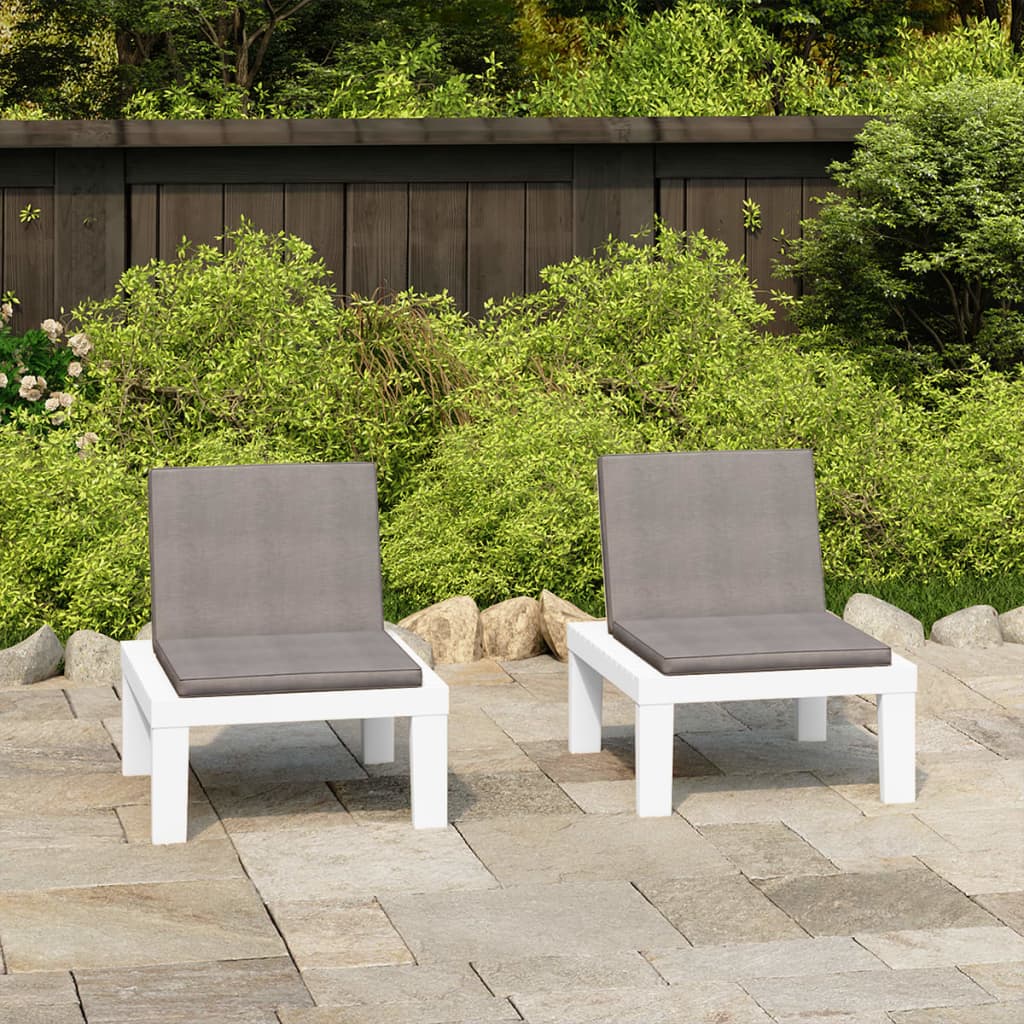 vidaXL Patio Lounge Chair Outdoor Seating Lawn Chair with Cushion Plastic-5