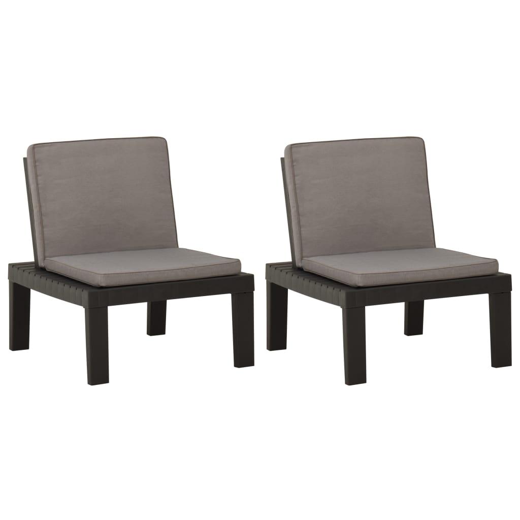 vidaXL Patio Lounge Chair Outdoor Seating Lawn Chair with Cushion Plastic-13
