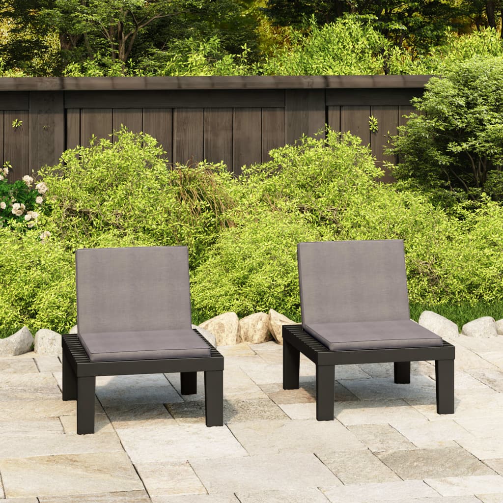 vidaXL Patio Lounge Chair Outdoor Seating Lawn Chair with Cushion Plastic-14